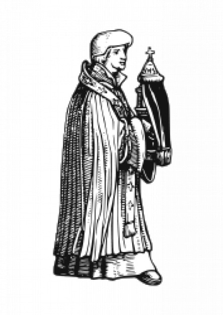 Medieval Priest with sacrament