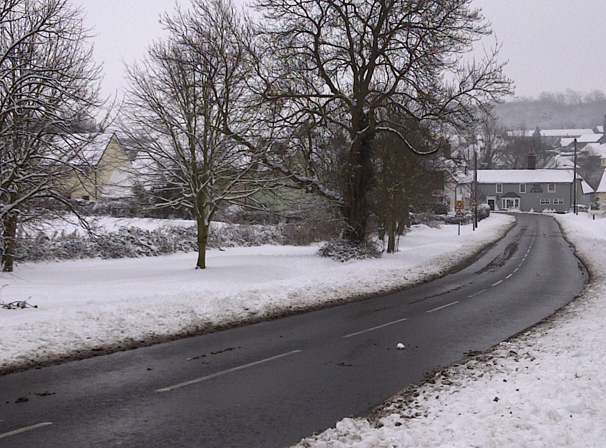 Lime Tree Avenue, leading down to Church End, Great Dunmow, February 2012