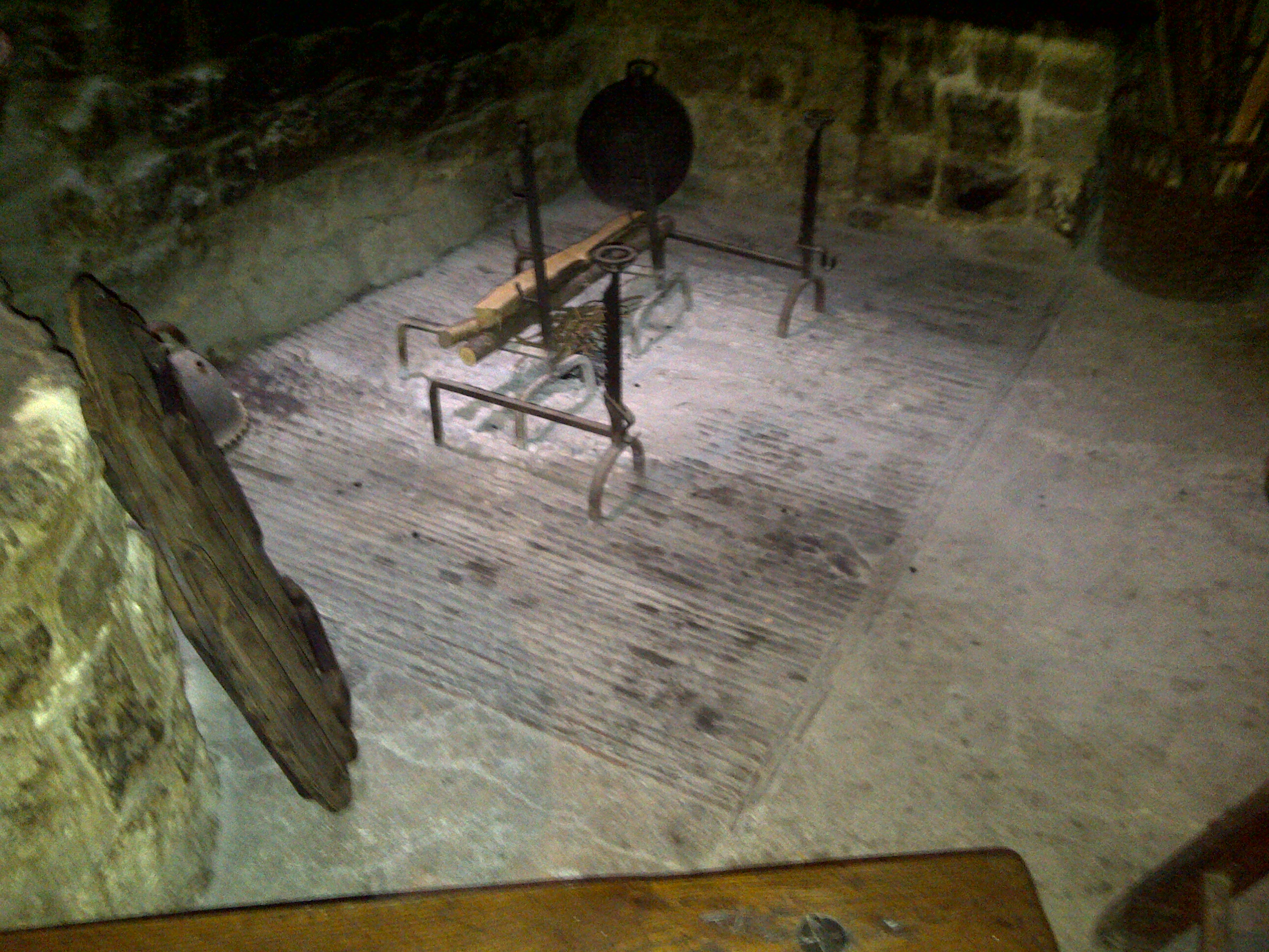 Inside the Wealden House from Chiddingstone - open fireplace