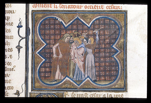 Royal 16 G VIII f.389 Murder of Caesar
