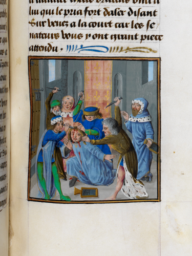 Royal 17 F II f.344 Murder of Caesar